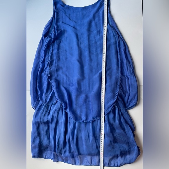 silk blend made in italy royal  Blue Sleeveless Dress - Picture 7 of 7